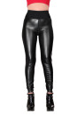 SLINKYSTYLEZ HL5A-BC_ZV6 Ouvert zip comfort waistband leggings - SensiPelle Z650 BLCK-BLACK - STANDARD (L56D)