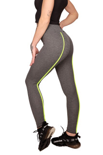 SuperSLIX HL5AN-KB Classic Booty Leggings - CS250 GREY-NEONYELLOW - STANDARD (L57D-N10-ME)